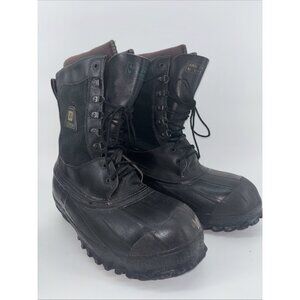 LaCrosse Iceman Men’s Sz 9 Winter Safety Boot Black Leather Steel Toe Shank USA